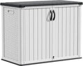 Outdoor Storage Cabinet 26 Cu Ft with Lockable Doors, Horizontal Storage Shed Patio Tools Storage Box for Sofa Cushi
