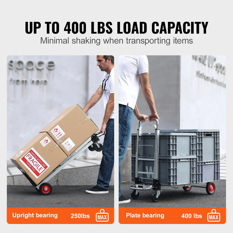 SucceBuy 400 lbs Folding Hand Truck Lightweight Dolly with Wheels Foldable Luggage Utility Cart for Warehouse Transport Moving