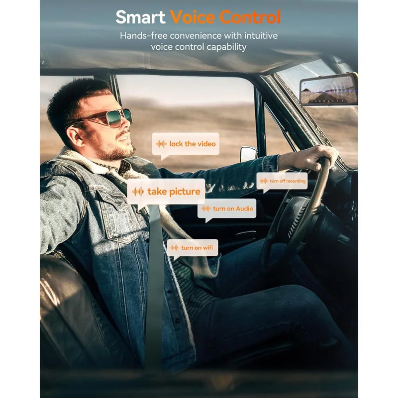 Best - Mirror Dash Cam with STARVIS 2 IMX678, 12 inches Rear View Mirror Camera with Front 4K&Rear 2.5K, Included Voice Control