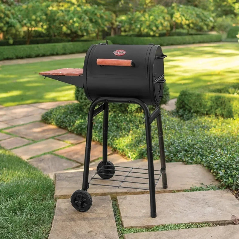 Patio Pro Charcoal Grill and Smoker  250 Cooking Square Inches in Black, Model E1515