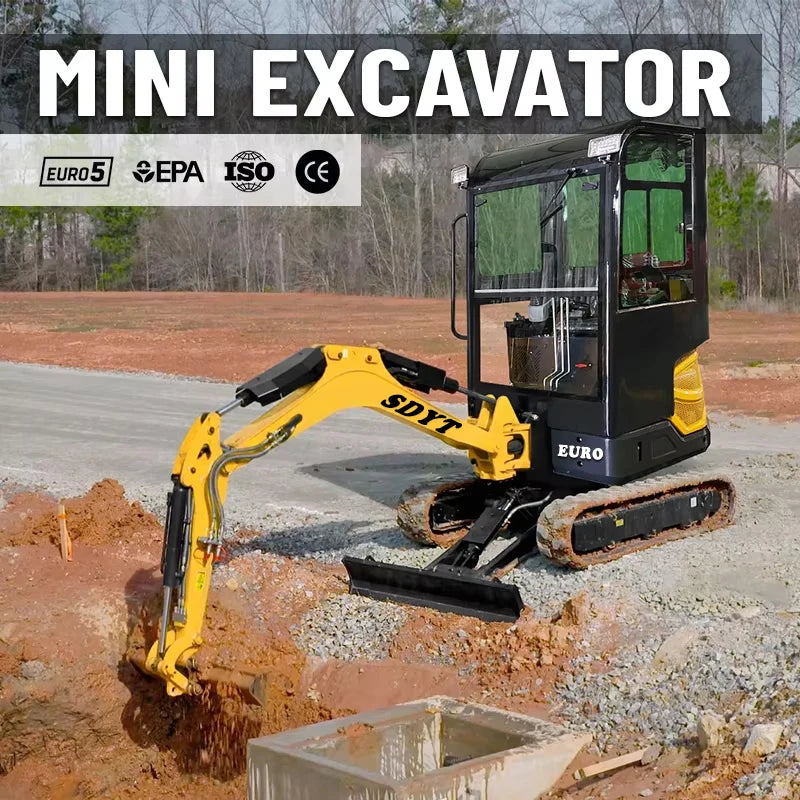 Factory Price Small Excavator 1.2 Ton Of Small Digger EPA Euro 5 Engine Customized Orchard Small Excavator Cheap Price