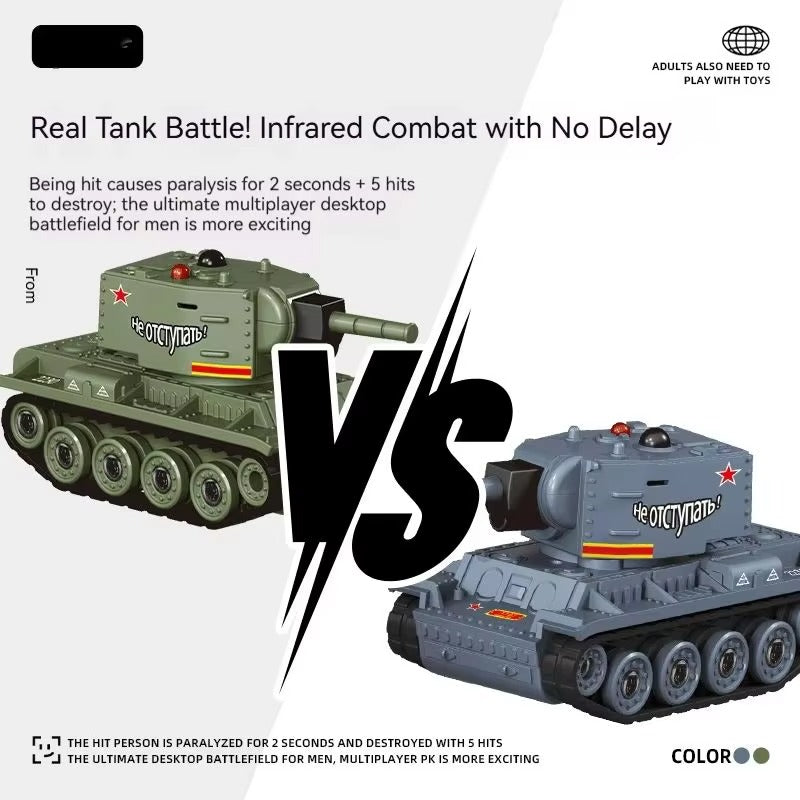 Mini Scale RC Battle Tanks - Safe Infrared Combat System with Rotation, Parent-Child Interactive Military Toys for Boys