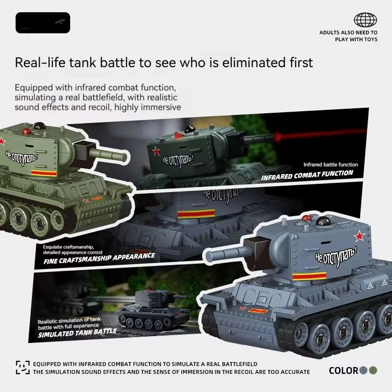 Mini Scale RC Battle Tanks - Safe Infrared Combat System with Rotation, Parent-Child Interactive Military Toys for Boys
